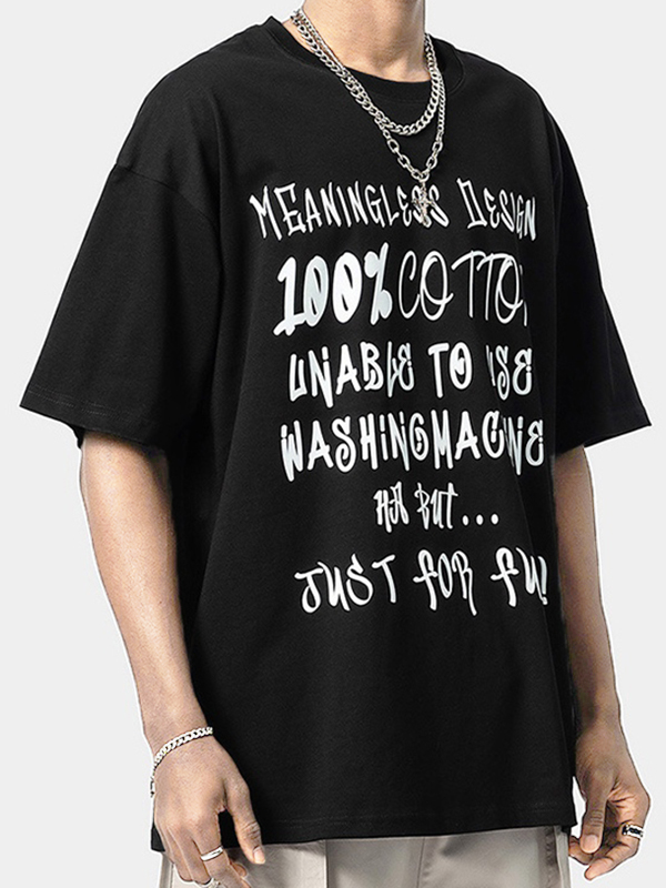 Men's Print Loose Short Sleeve Tee-1