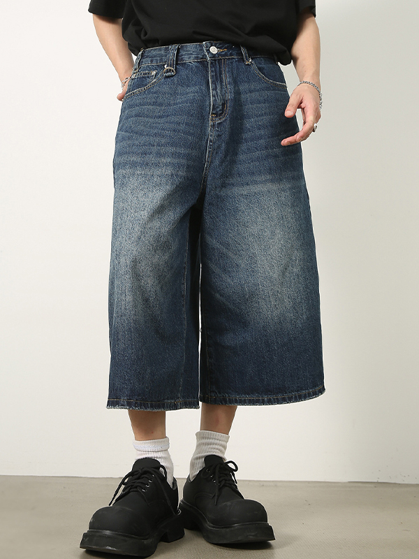 Men's Oversized Cropped Distressed Jean-3