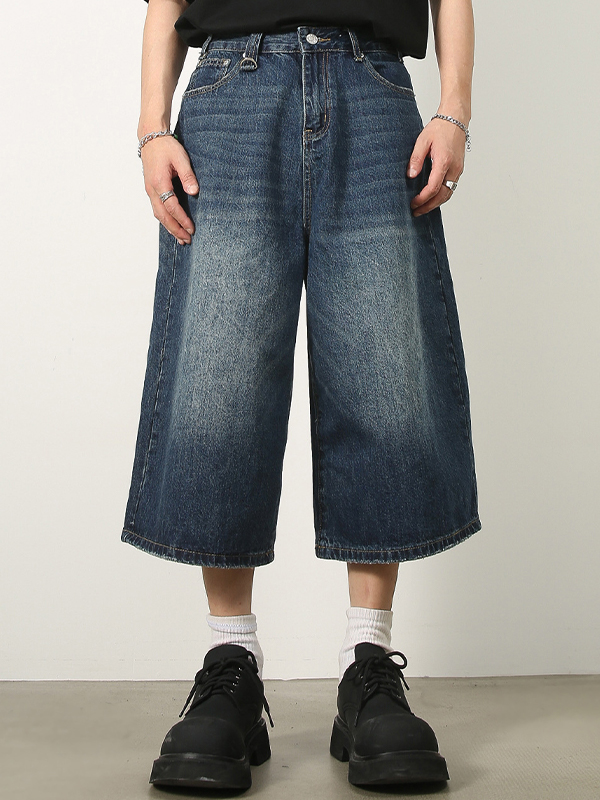 Men's Oversized Cropped Distressed Jean-2
