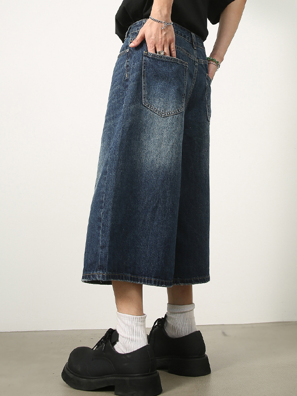 Men's Oversized Cropped Distressed Jean-1