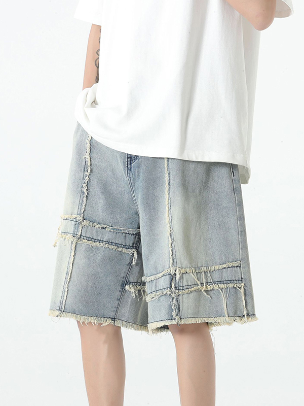 Men's Raw Trim Splice Shorts-1