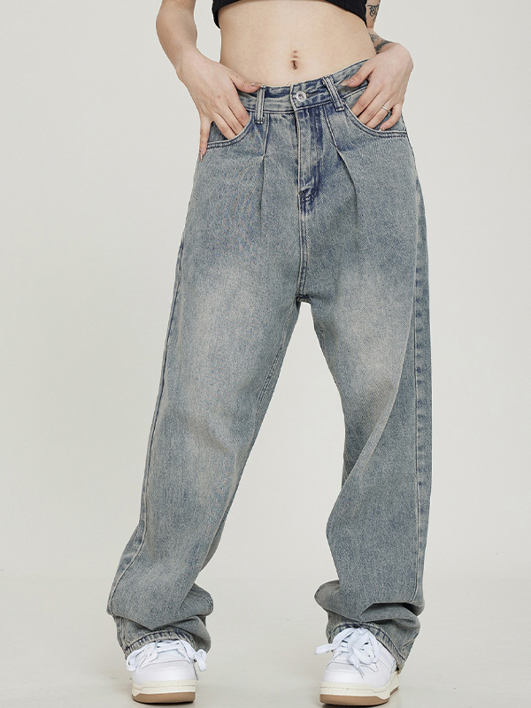 Vintage Light Wash Boyfriend Jeans-1