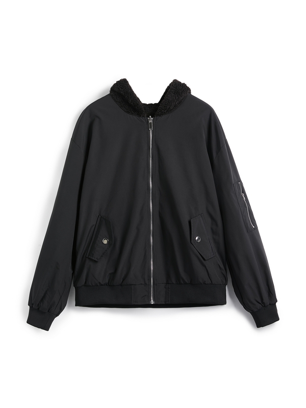 Reversible Oversize Fleece Hooded Jacket-3