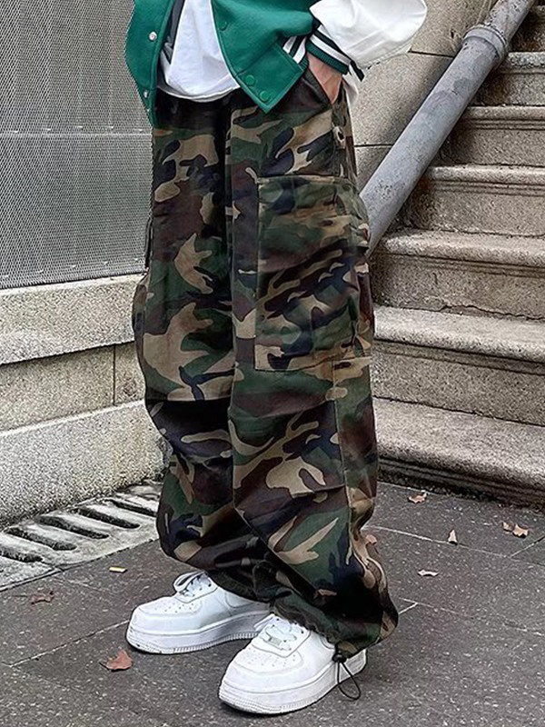 Men's Camo Print Pocket Cargo Pants-2