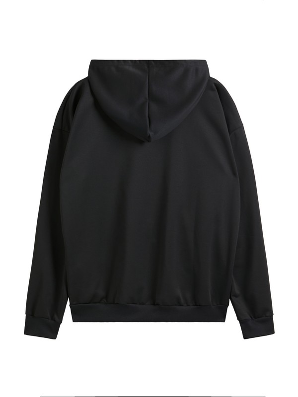 Skull Print Zip Up Oversized Hoodie-5