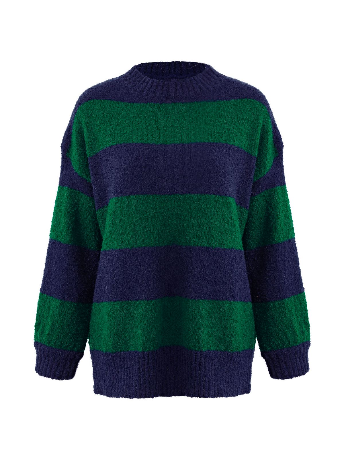 Oversized Stripe Pullover Sweater-4
