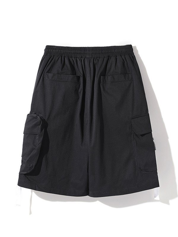 Men's Buckle Pocket Loose Cargo Shorts-4