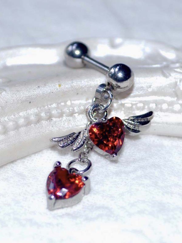 1pc Winged Heart Drop Earring-1
