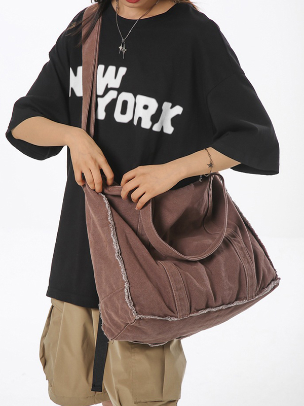 Canvas Burr Large Capacity Crossbody Bag-1