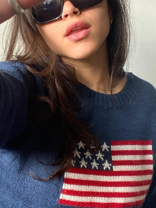 Retro Flag Jacquard Sweater-1