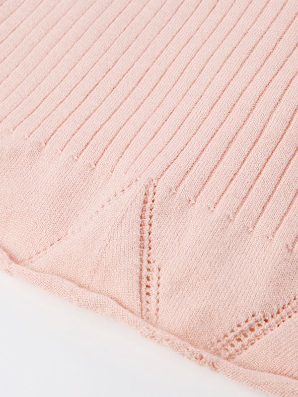 Lace Splice Tie Up Fake Two Piece Long Sleeve Knit-5