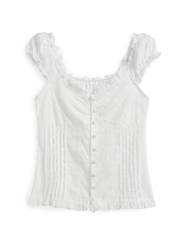 French Cutout Trim U Neck Tank Top-6